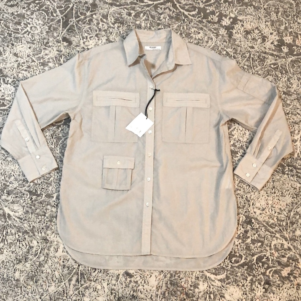 Banana Republic Beige Button-Down Shirt